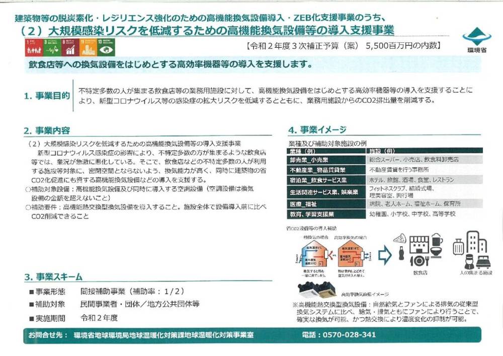 名古屋での家庭用・業務用エアコン取付・修理を含む高機能換気設備導入支援事業の公募案内ポスター